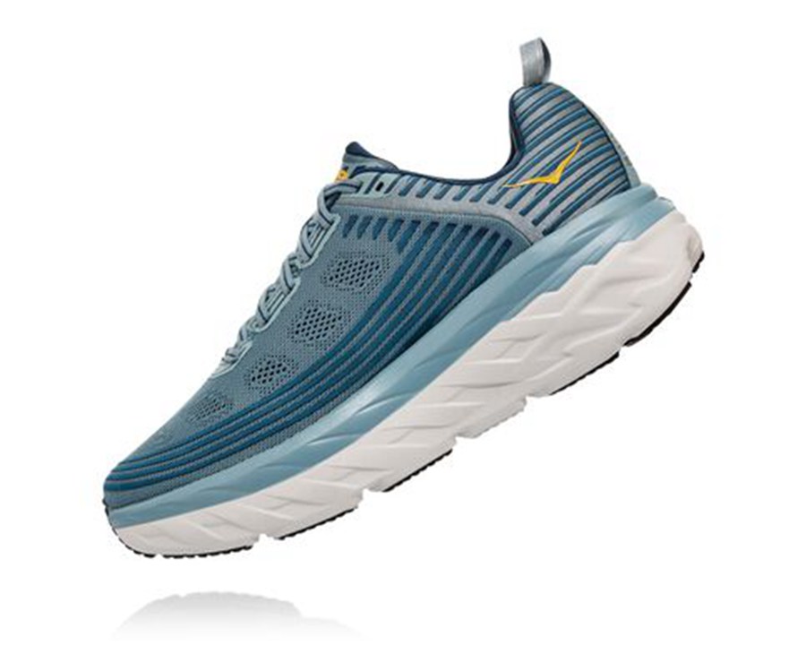Hoka One One Mens Running Shoes - Bondi 6 - Blue - SDHZ14570
